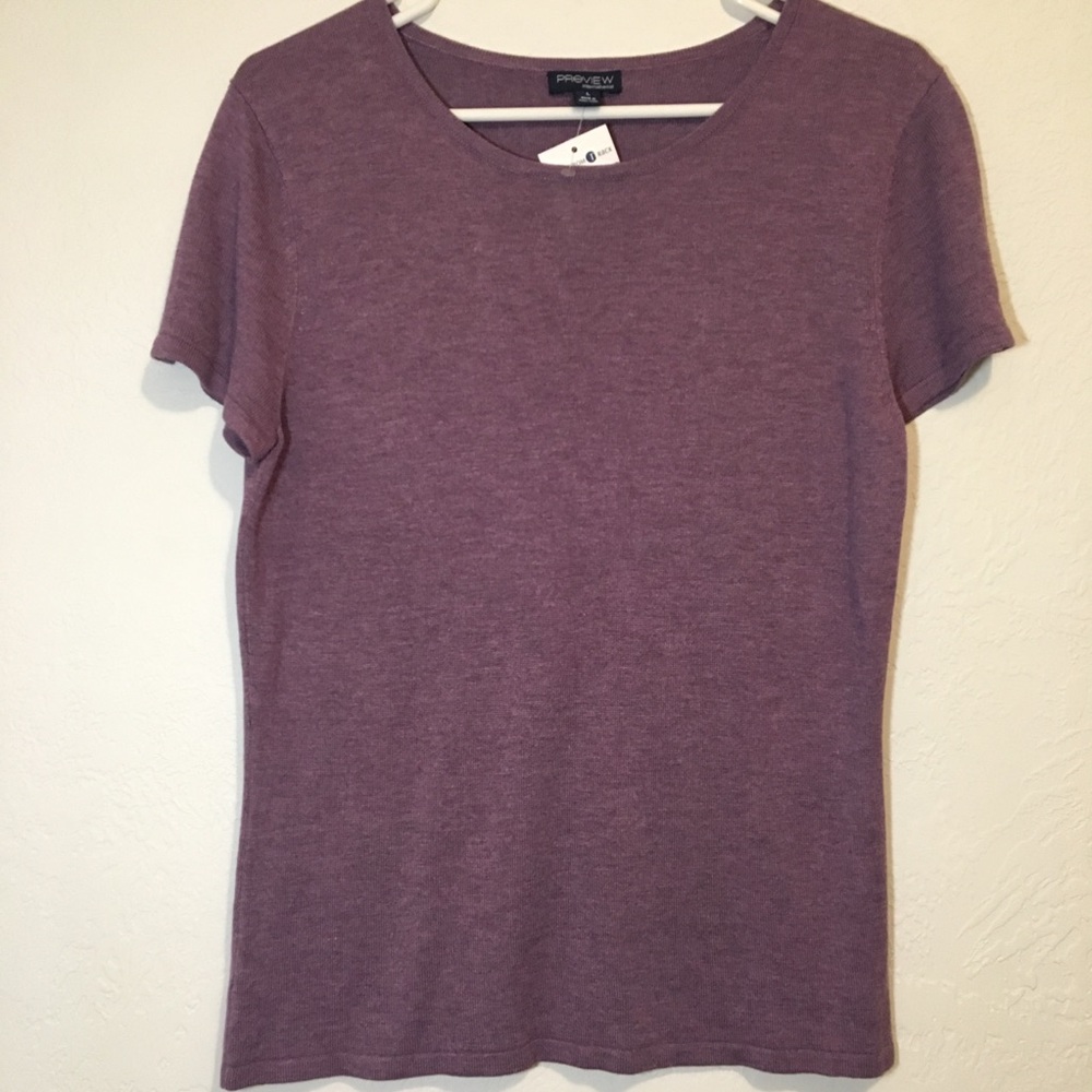 Preview International Rayon Purple Sweater Top Sz L